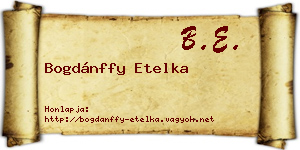 Bogdánffy Etelka névjegykártya