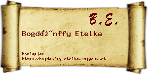 Bogdánffy Etelka névjegykártya