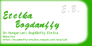 etelka bogdanffy business card