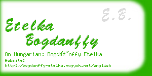 etelka bogdanffy business card